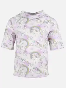 Mädchen Bade Shirt UV Protection Weiß