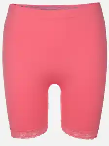 Damen Longpant mit Spitzenbesatz Pink