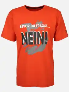 Herren Arbeitsshirt mit Frontspruch Orange