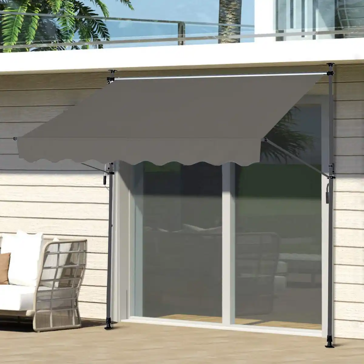 Bild 1 von Klemmmarkise Sonnenschutz mit Handkurbel - Anthrazit