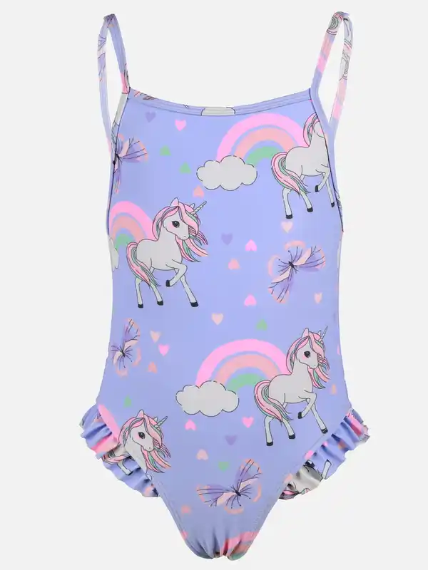 Bild 1 von Mädchen Badeanzug mit Einhornmotiv Blau