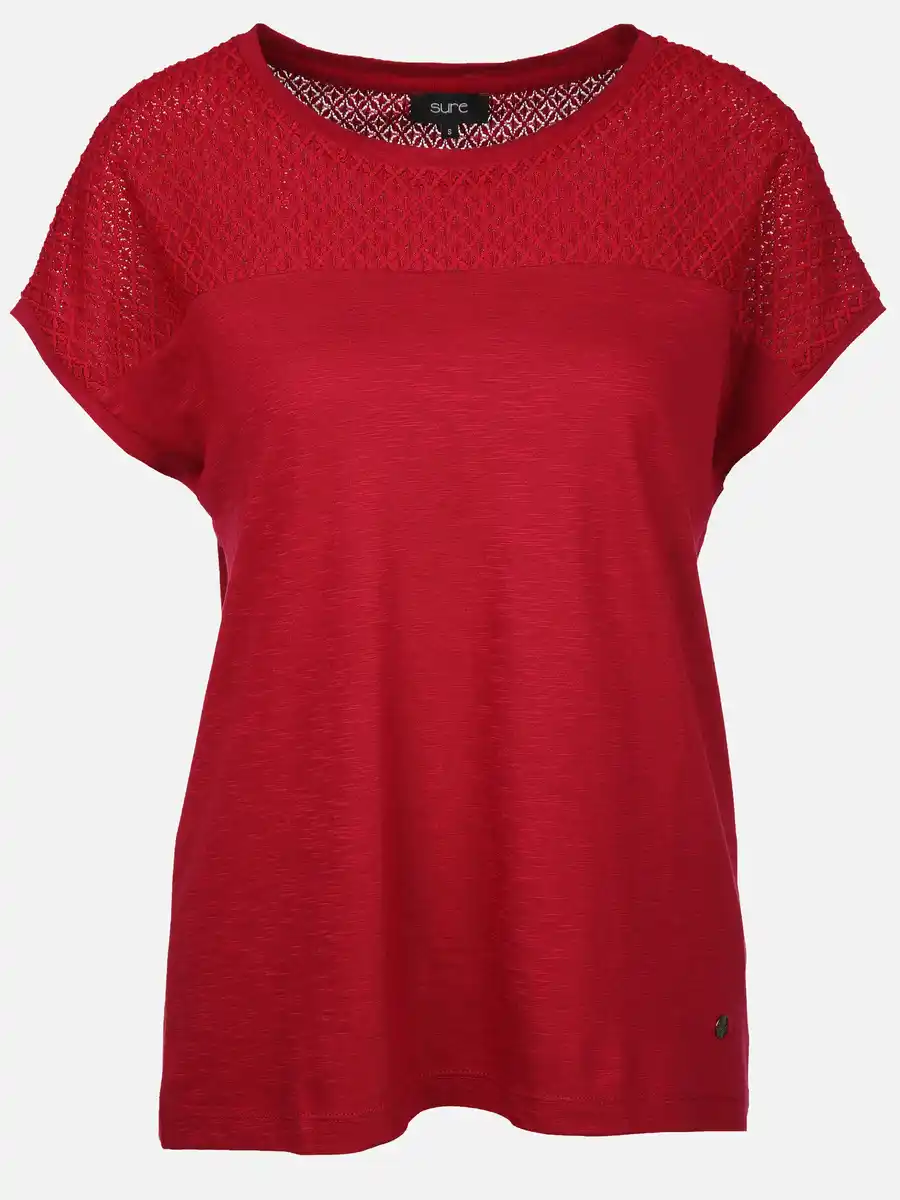 Bild 1 von Damen Shirt mit Spitze Rot