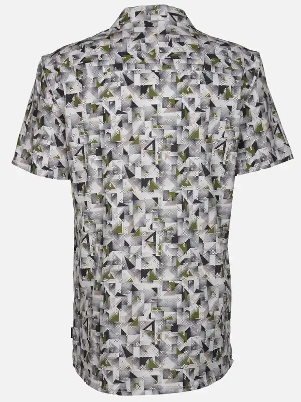 Bild 2 von Herren Resorthemd mit kurzem Arm und Alloverprint Oliv