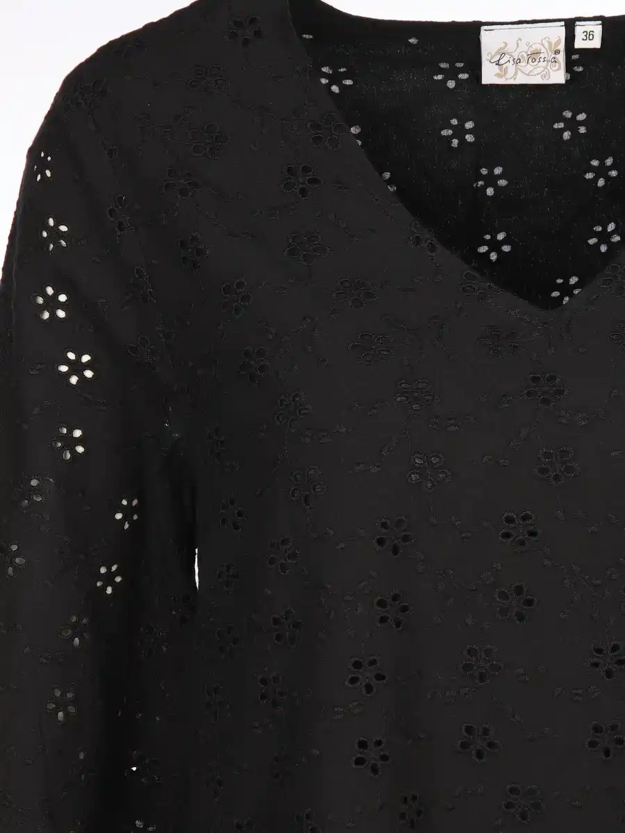 Bild 3 von Damen Kleid mit Lochstickereri Schwarz