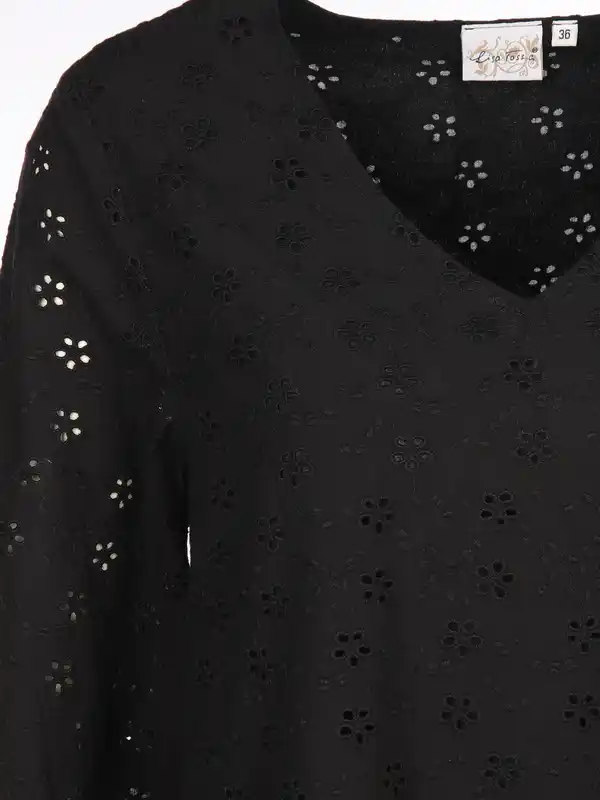 Bild 3 von Damen Kleid mit Lochstickereri Schwarz