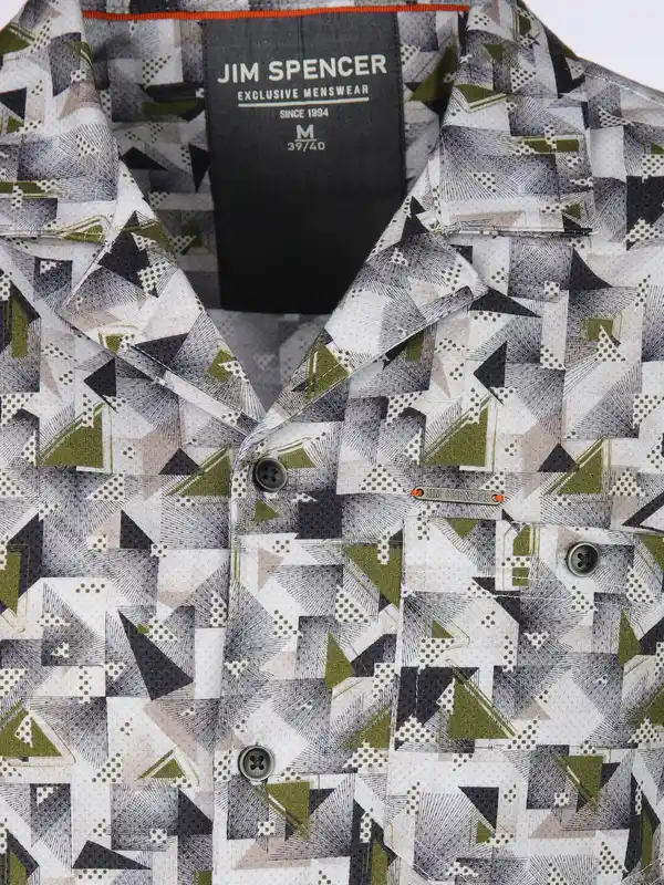 Bild 3 von Herren Resorthemd mit kurzem Arm und Alloverprint Oliv