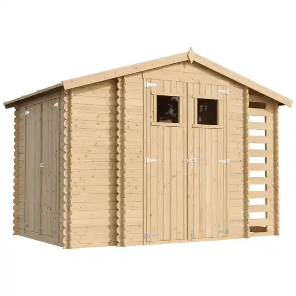 Bild 1 von Timbela Gartenhaus aus Holz mit Brennholzschuppen