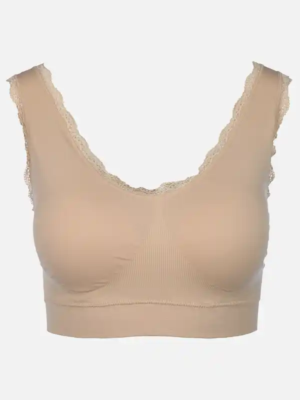 Bild 1 von Damen Bustier mit Spitzenbesatz Beige