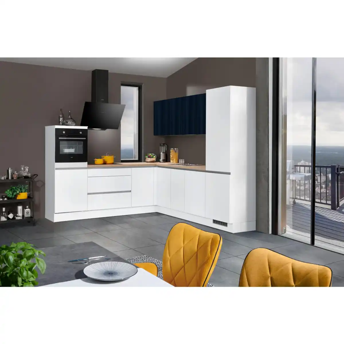 Bild 1 von Venda Küchenleerblock, Weiß, Eiche, Metall, 275x265 cm, Made in Germany, vormontierter Korpus, Küchen, Küchenzeilen & Küchenblöcke, Küchenzeilen ohne Geräte