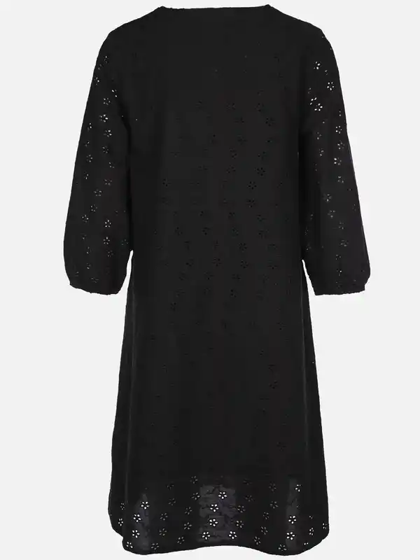 Bild 2 von Damen Kleid mit Lochstickereri Schwarz