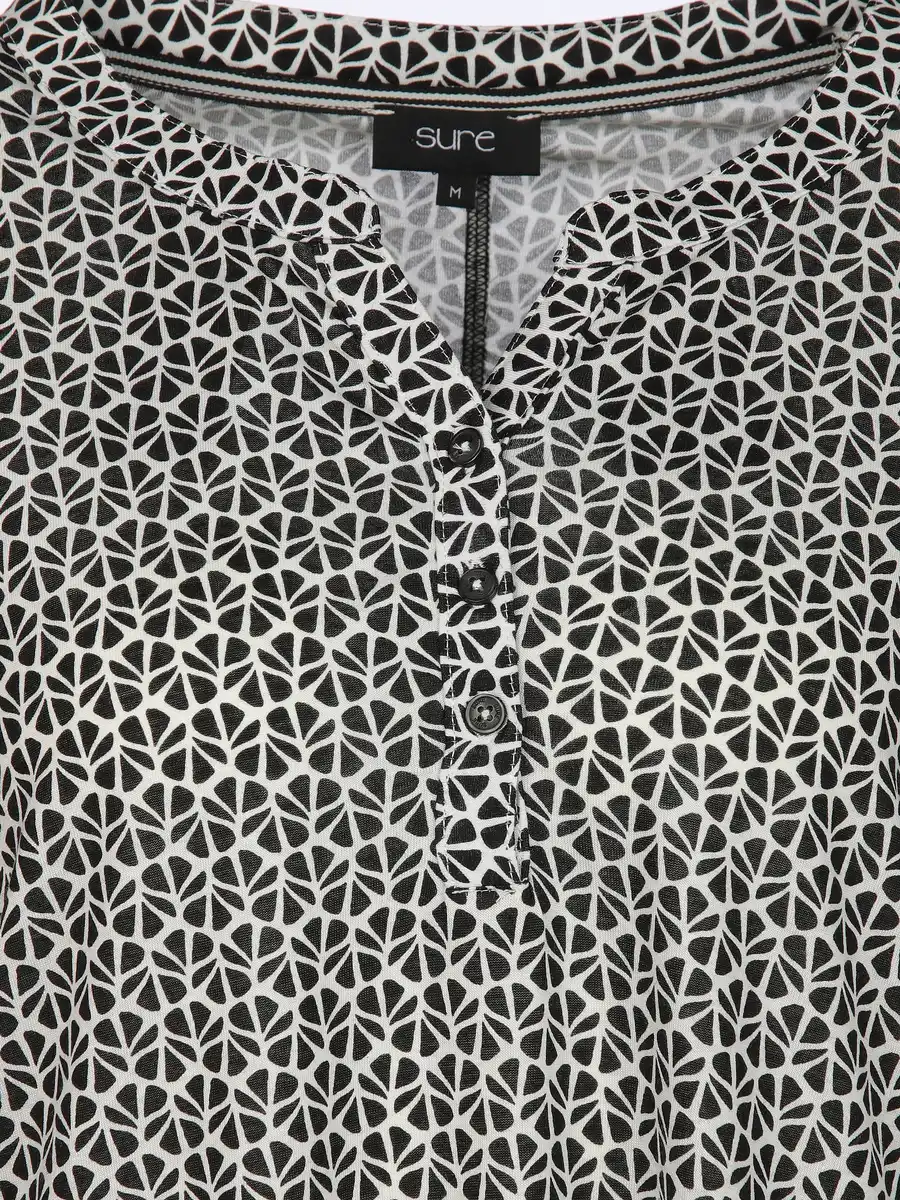 Bild 3 von Damen Henleyshirt mit Muster Schwarz