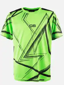 Jungen Sport Shirt mit abstraktem Print Grün