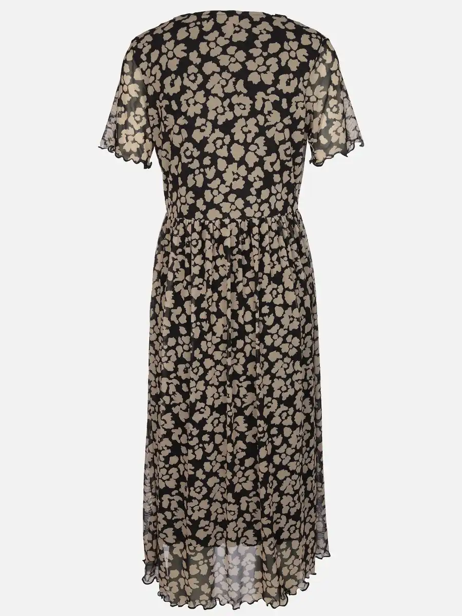 Bild 2 von Damen Meshkleid mit Alloverprint Schwarz