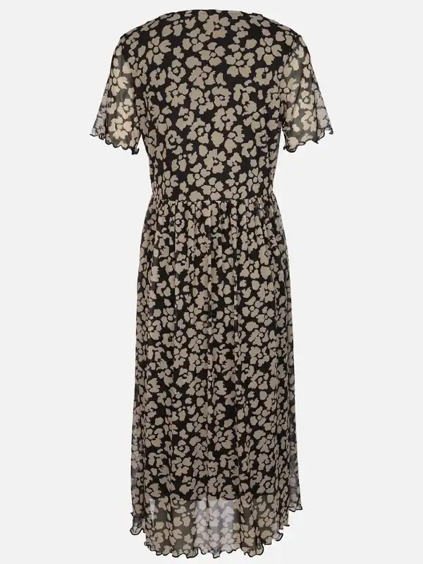 Bild 2 von Damen Meshkleid mit Alloverprint Schwarz