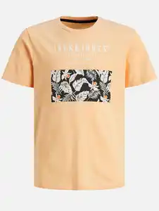 Jack&Jones Junior JJCHILL SHAPE TEE SS T-Shirt Orange