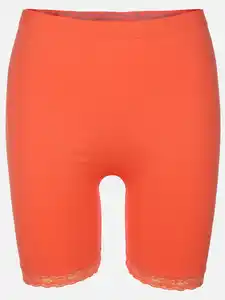 Damen Longpant mit Spitzenbesatz Orange