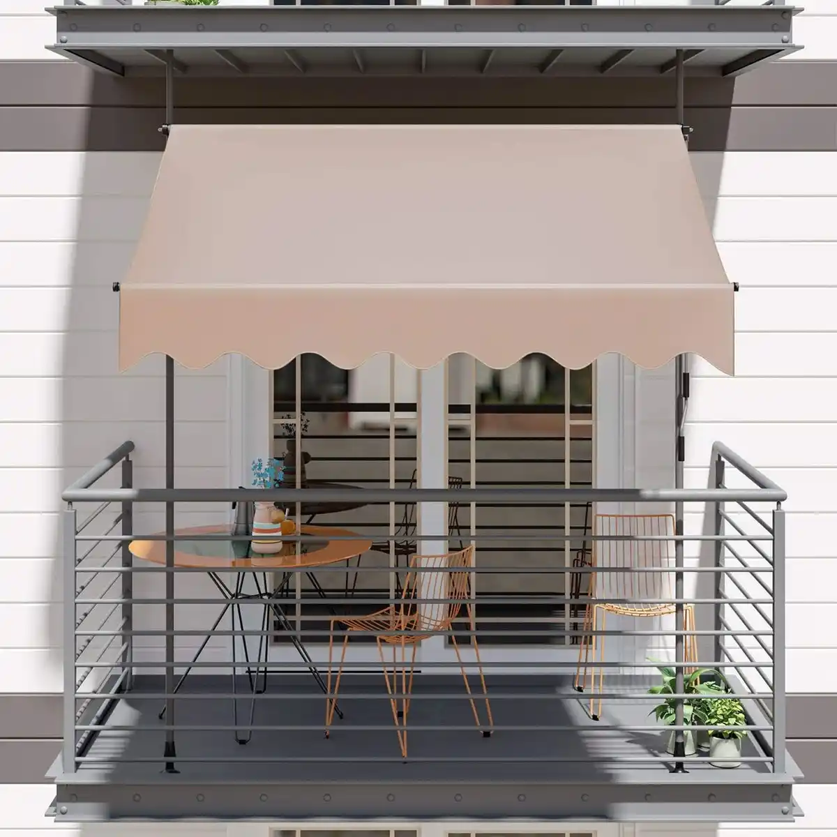 Bild 3 von Klemmmarkise Sonnenschutz mit Handkurbel - Beige