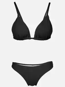 Damen Bikiniset mit Struktur Schwarz