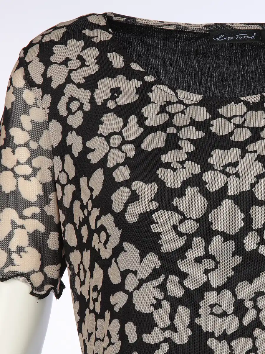 Bild 3 von Damen Meshkleid mit Alloverprint Schwarz