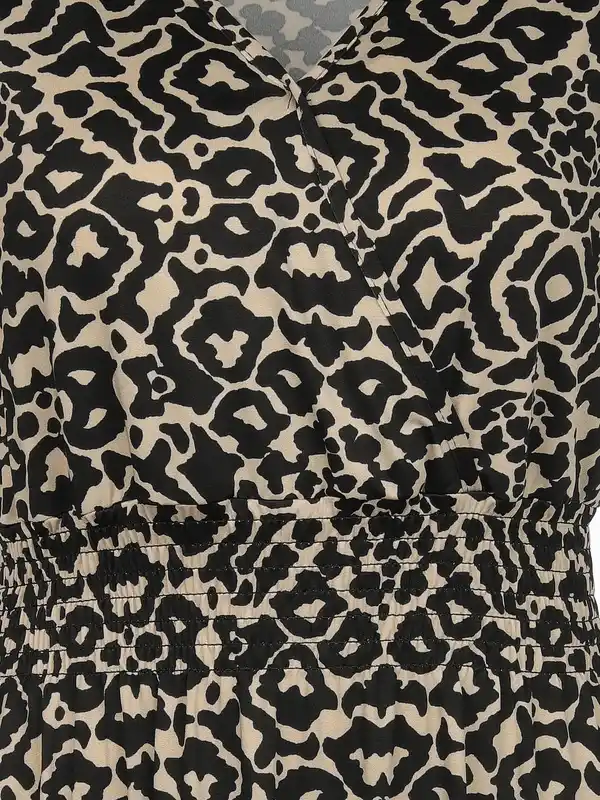 Bild 3 von Damen Jerseykleid mit Blätterprint allover Schwarz