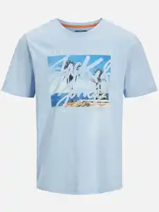 Jack&Jones Junior JJCOLTON PHOTOPRINT T T-Shirt Blau