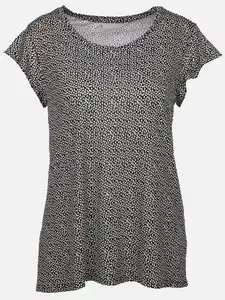 Damen Volant Top Schwarz