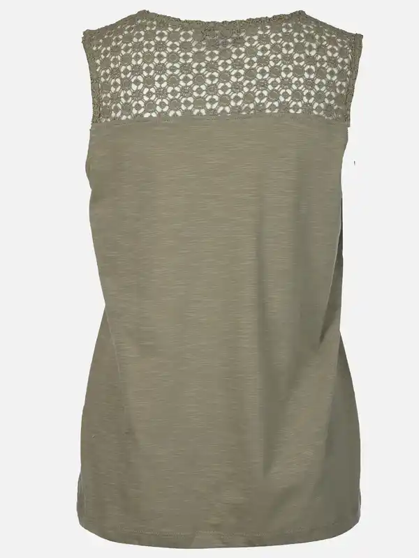 Bild 2 von Damen Top mit Lochstickerei Oliv