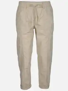 Damen Papertouchhose in 7/8 Länge Beige