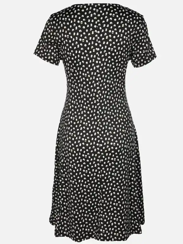 Bild 2 von Damen Jerseykleid mit Alloverprint Schwarz