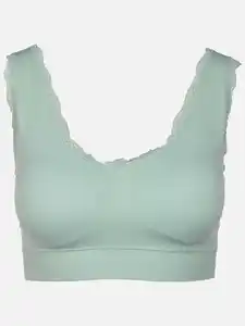 Damen Bustier mit Spitzenbesatz Türkis