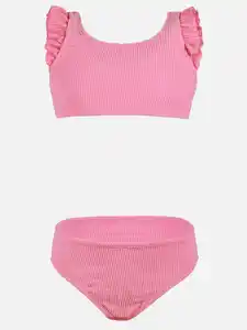 Mädchen Bikini mit Rüschchen Pink