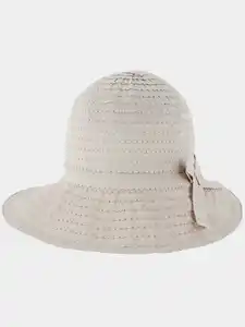 Damen Stoffhut mit Schleife Beige