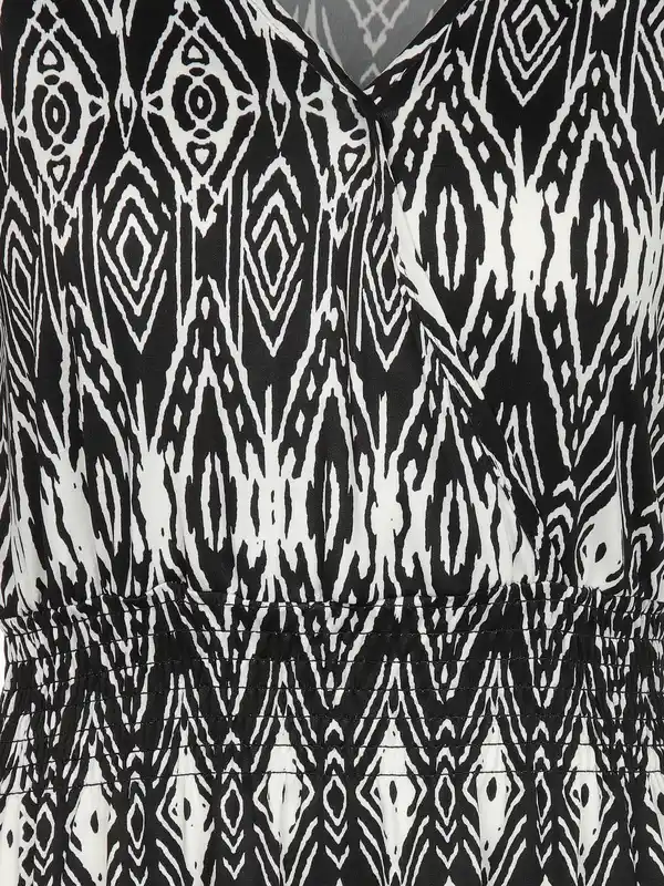 Bild 3 von Damen Jerseykleid mit Blätterprint allover Schwarz