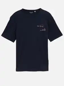Herren T-Shirt mit Logoprint Marine