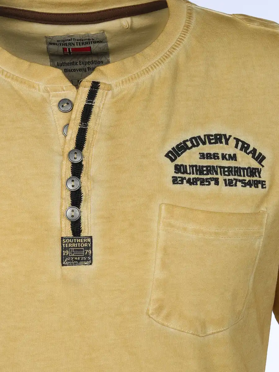 Bild 3 von Herren Henleyshirt mit Stickerei Gelb