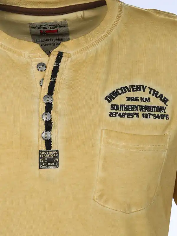 Bild 3 von Herren Henleyshirt mit Stickerei Gelb