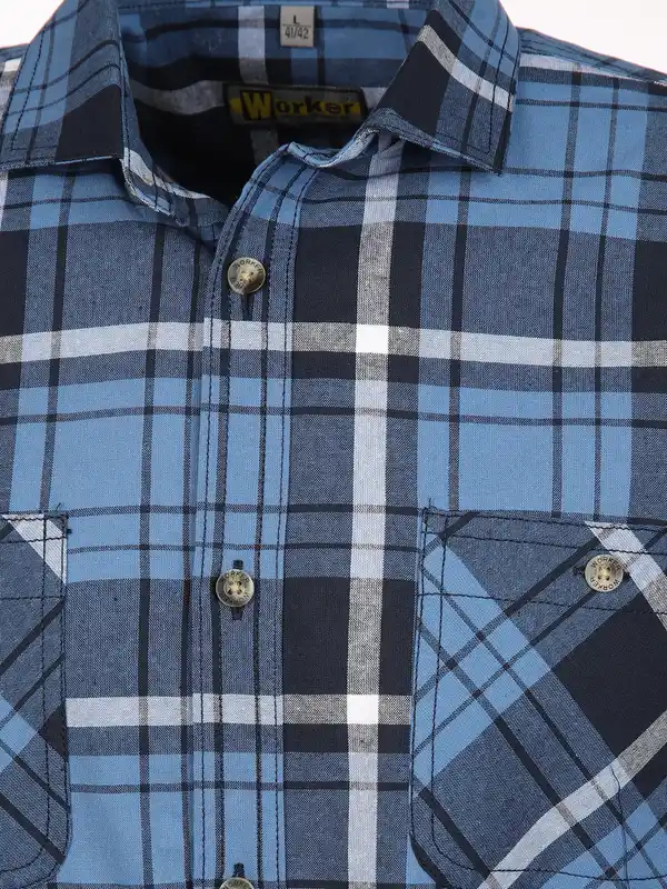 Bild 2 von Herren Arbeitshemd mit zwei aufgesetzten Taschen Blau