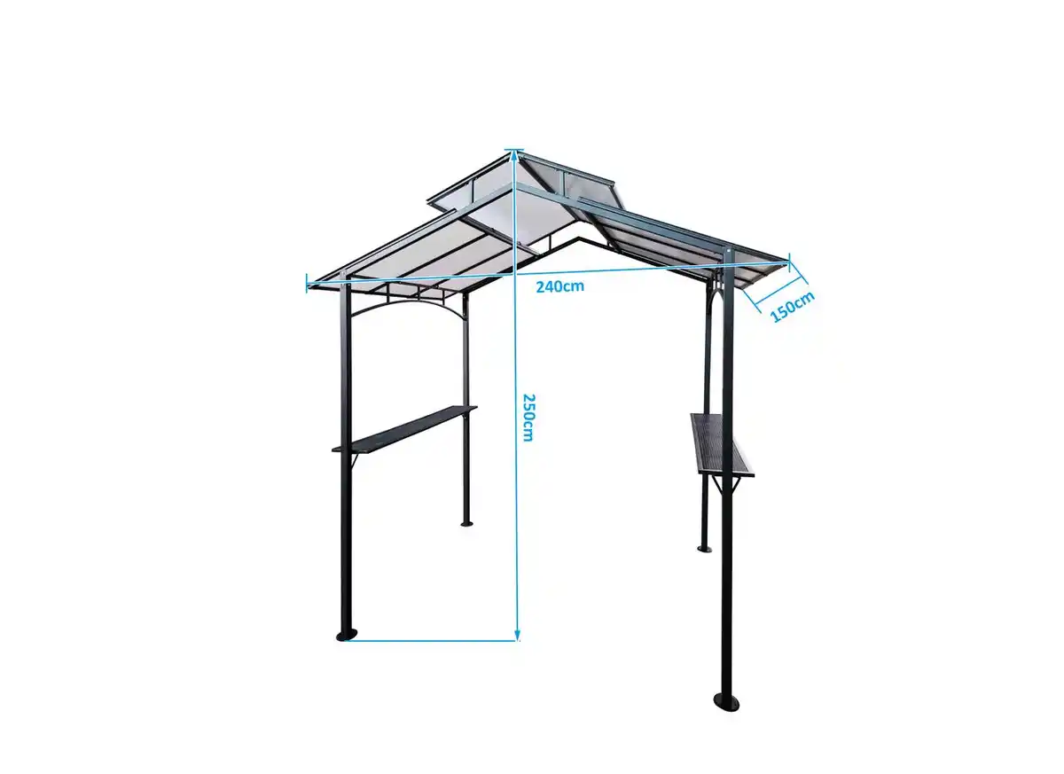 Bild 2 von Grillpavillon aus Stahl, ca. 240 x 150 x 250 cm - Anthrazit