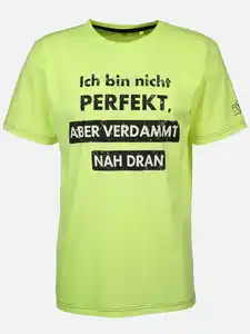 Herren Arbeitsshirt mit Frontspruch Gelb