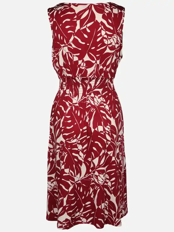 Bild 2 von Damen Jerseykleid mit Blätterprint allover Rot