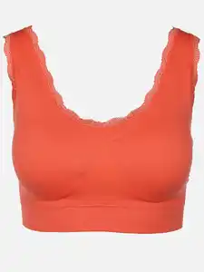 Damen Bustier mit Spitzenbesatz Orange