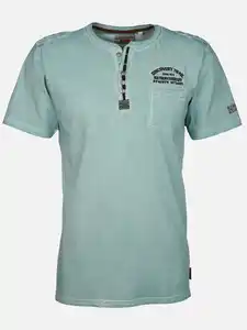 Herren Henleyshirt mit Stickerei Blau
