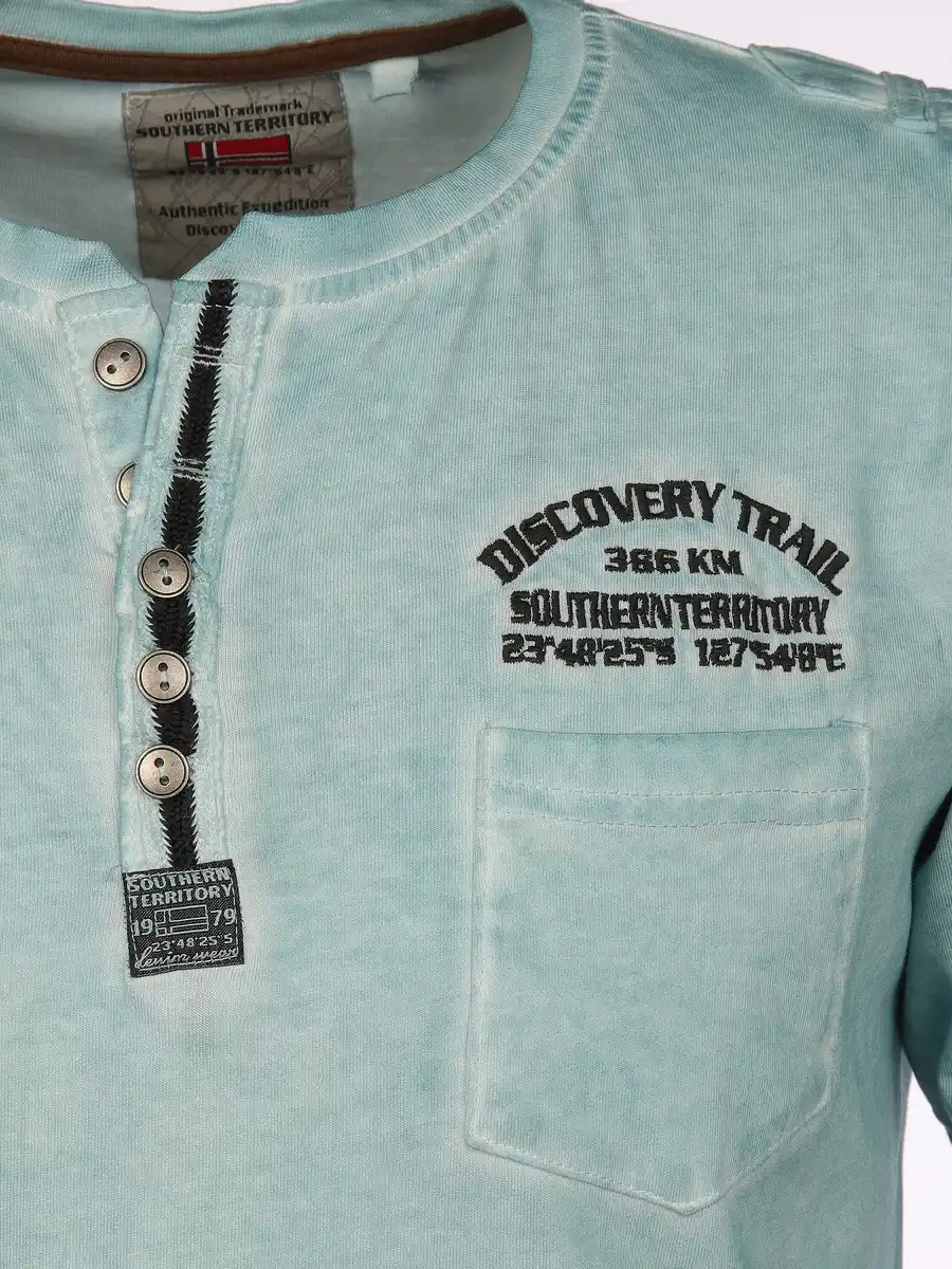 Bild 3 von Herren Henleyshirt mit Stickerei Blau