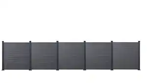 WPC-Sichtschutzzaun CORTADO - 5x Element + 6x Pfosten - Schwarz