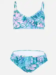 Mädchen Bikini Set mit Volants Blau