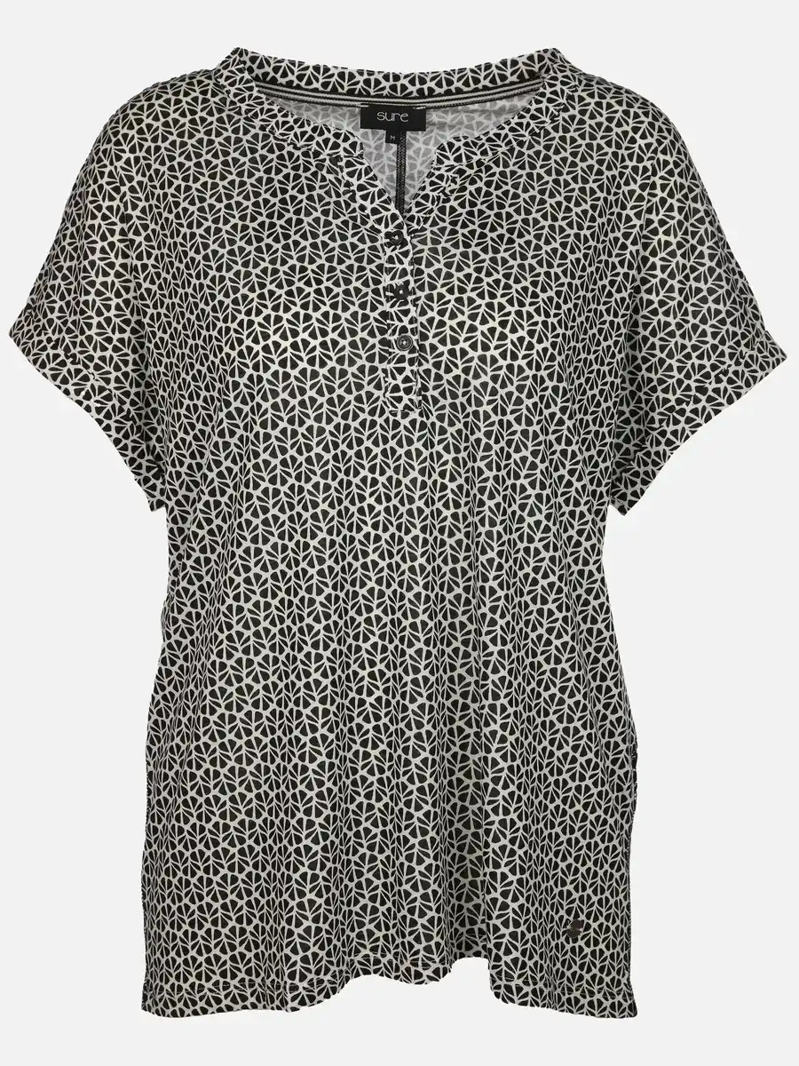 Bild 1 von Damen Henleyshirt mit Muster Schwarz