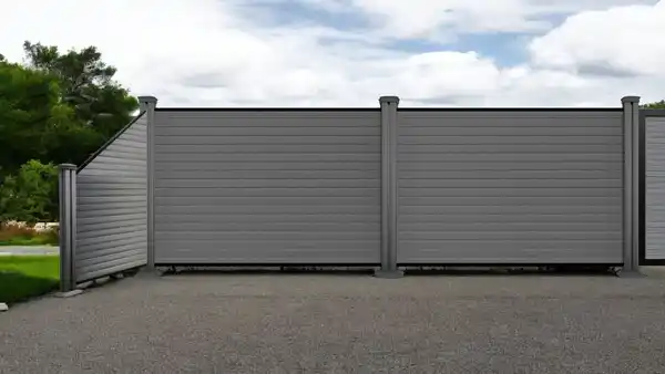 Bild 2 von WPC-Sichtschutzzaun CORTADO V2 - 1x Schrägelement Rechts - Grau