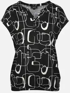Damen Printshirt ohne Ärmel Schwarz