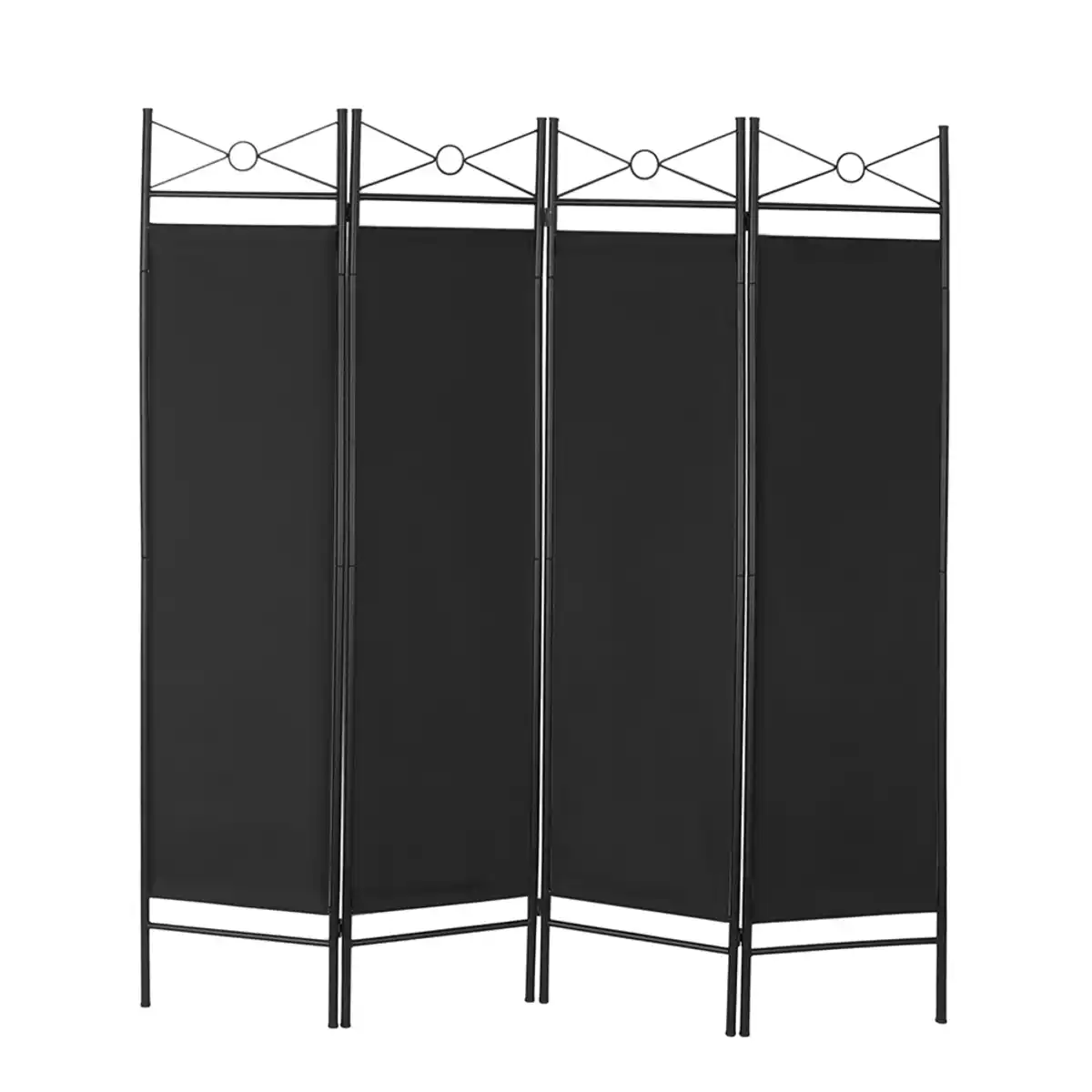 Bild 1 von Paravent 4-teilige Raumteiler 180 x 163 cm schwarz