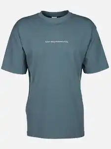Herren T-Shirt mit kleinem Schriftprint Blau